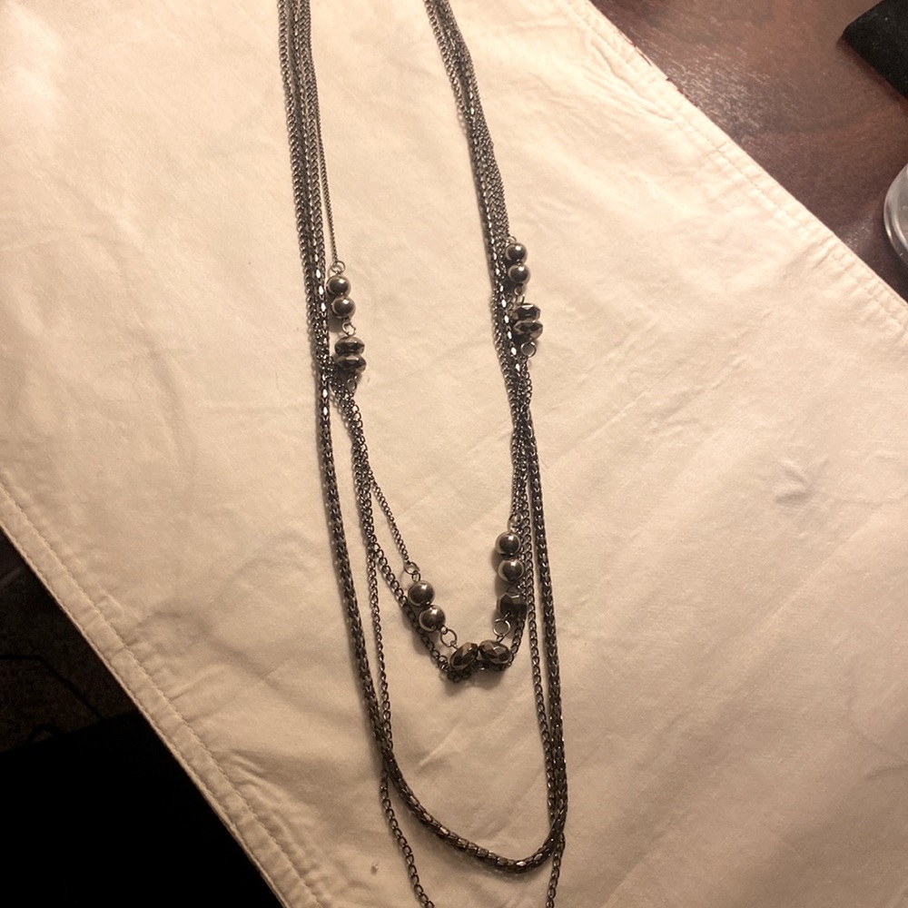 Like New 4 Strand Metal Beaded Necklace